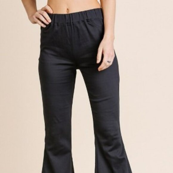 Umgee Boho Pull On Black Fit & Flare Leg Jegging‎ Pants Size Small S - Picture 6 of 13